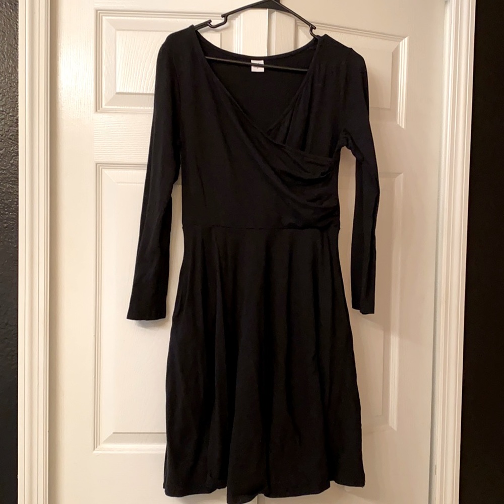 Black wrap style top dress